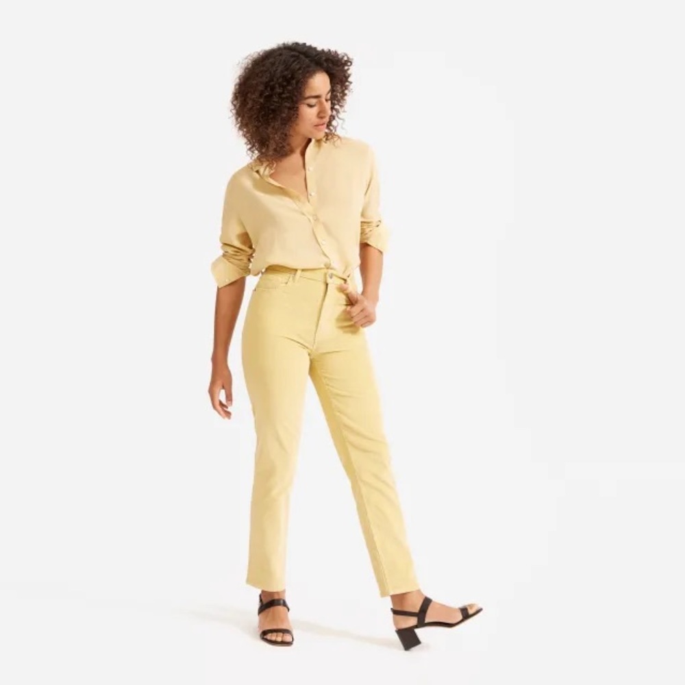 Cheeky Corduroy Pants from Everlane in yellow (size 26 straight)